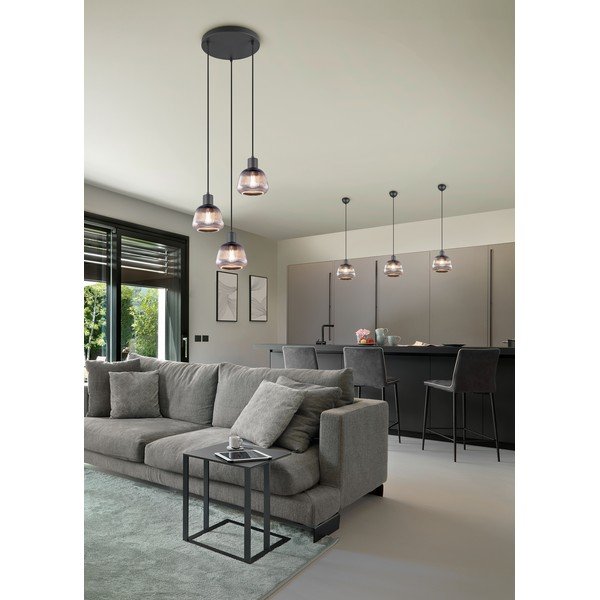 Must rippvalgusti klaasist varjuga ø 37 cm Tarifa - Trio-image-1