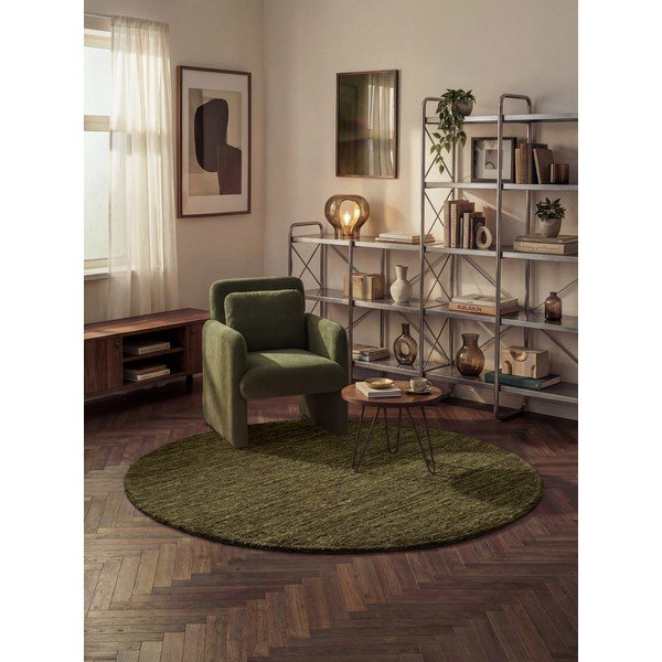 Tumeroheline käsitsi kootud villane ümmargune vaip ø 200 cm Bexley Woolwich - Ted Baker-image-1