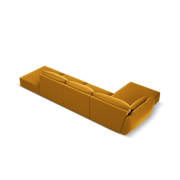 Sinepivärvi sametist nurgadiivan (vasak nurk) Vanda - Mazzini Sofas-image-3