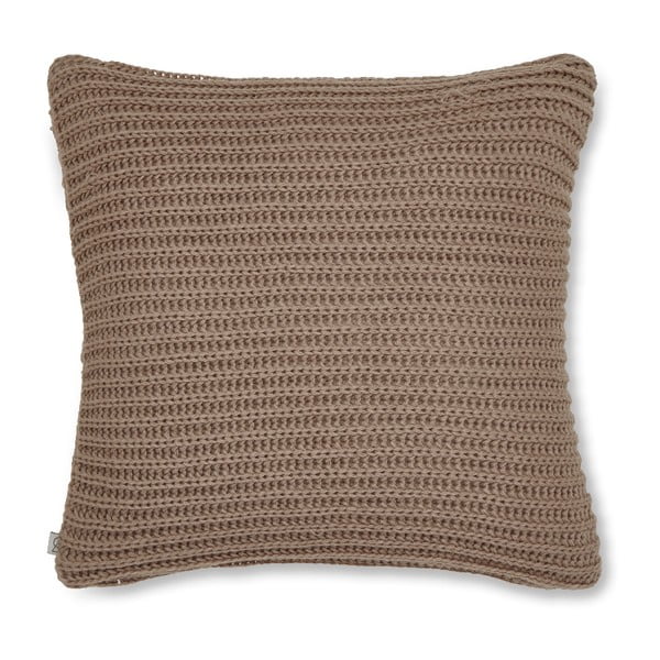 Hnědý pletený povlak na polštář Catherine Lansfield Knit, 45 x 45 cm
