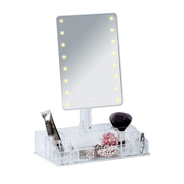 Valge kosmeetikapeegel LED taustavalgusega ja meigikorraldaja Farnese - Wenko-image-2