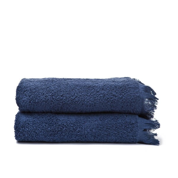 Sada 2 modrých bavlněných ručníků Casa Di Bassi Face, 50 x 90 cm