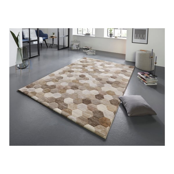 Hnědo-krémový koberec Elle Decoration Arty Manosque, 80 x 150 cm-image-1