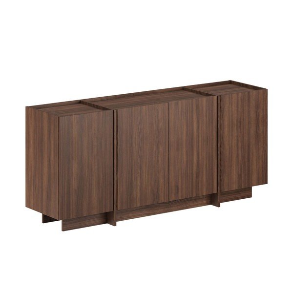 Tumeda naturaalse pähklipuust kummut kaablite avaga 180x80x45 cm Dorma - Kalune Design
