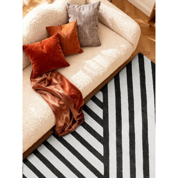 Mustvalge käsitsi kootud villane vaip 200x290 cm Stryve Noir - Elle Decoration-image-2