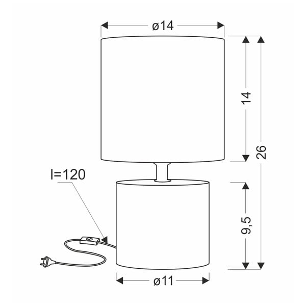 Beež laualamp tekstiilist varjuga (kõrgus 26 cm) Dina - Candellux Lighting-image-2