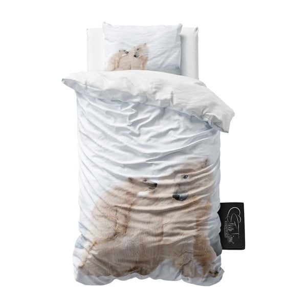 Povlečení z mikroperkálu Sleeptime Icebears, 140 x 220 cm