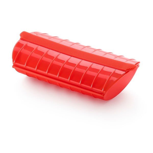Punane silikoonist mahuti koos aurutamisalusega Steam Case - Lékué