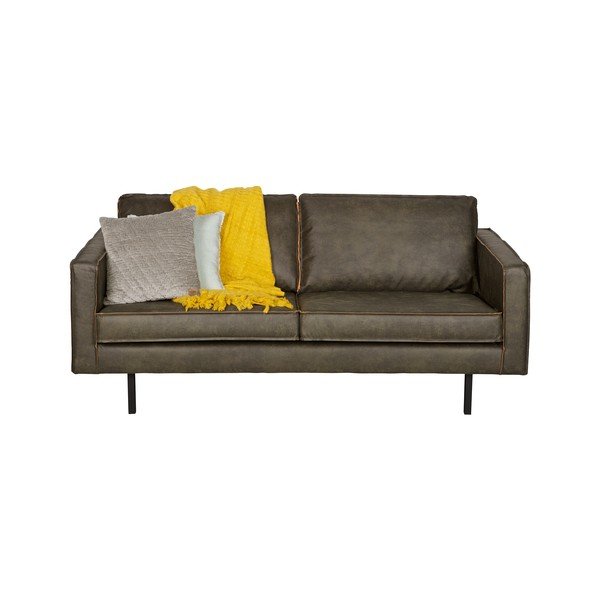 Tumeroheline diivan taaskasutatud nahast kattega , 190 cm Rodeo - BePureHome-image-2