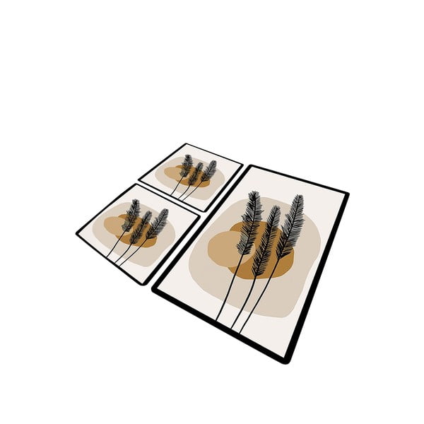 Pruunid vannitoamatid 3tk komplektis 60x100 cm Day Sunrise - Foutastic