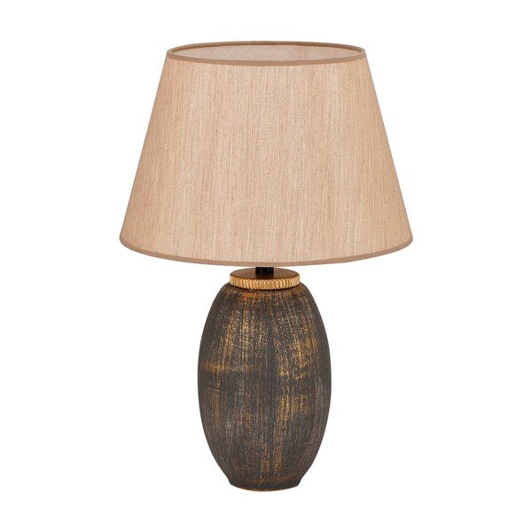 Pruun-kuldne lauavalgusti tekstiilist lambivarjuga (kõrgus 46 cm) - Opviq lights
