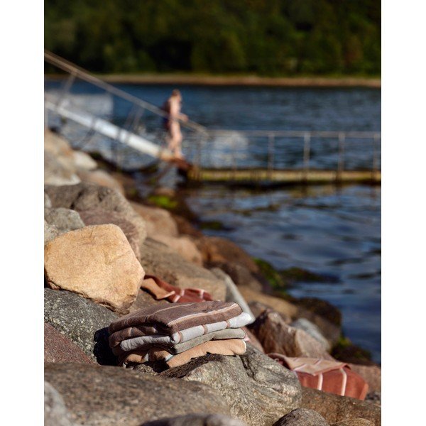 Pruun/beež puuvillane vannirätik 70x140 cm Sauna - Zone-image-2