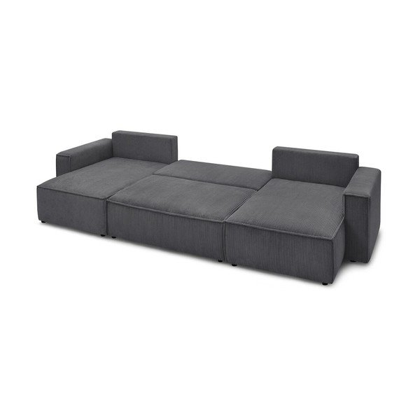 Tumehall velvetist U-kujuline nurgadiivanvoodi Nihad - Bobochic Paris-image-3