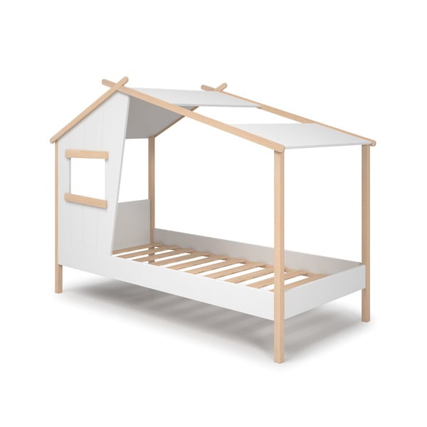 Valge männipuidust lastevoodi 90x190 cm Luba - Marckeric-image-4