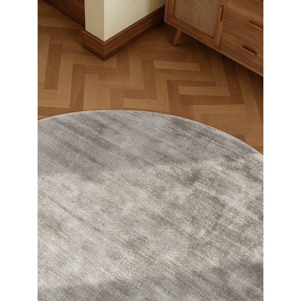 Hall käsitsi kootud ümmargune viskoosvaip ø 150 cm Noemi - Vikosa-image-4