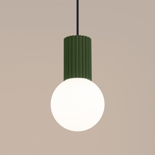 Roheline opaalklaasist ripplamp ø 12 cm Orbital - Sollux-image-3