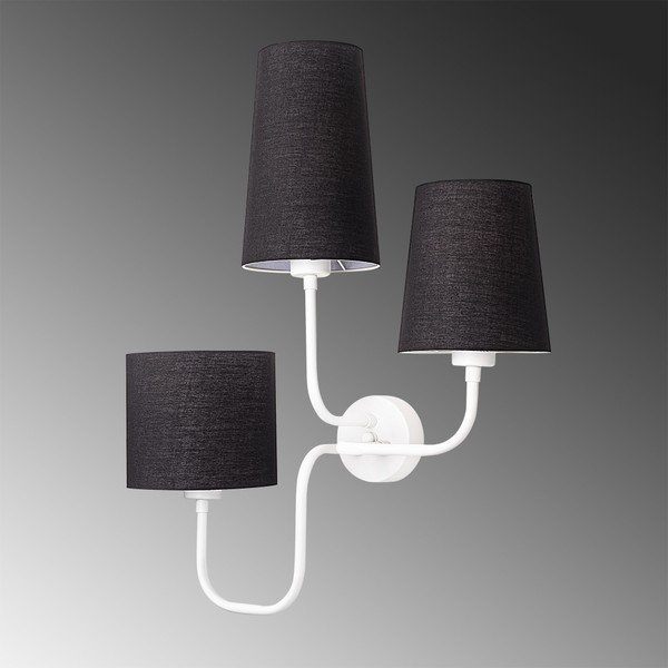 Bílé kovové nástěnné svítidlo s černými stínidly Opviq lights Eleni-image-3