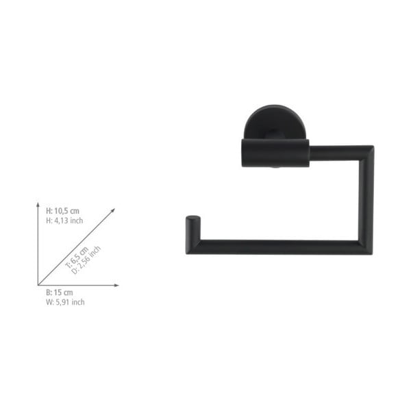 Matt must roostevabast terasest isekinnituv tualettpaberi hoidja Bosio - Wenko-image-1