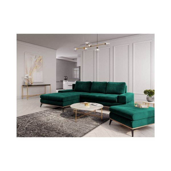 Sametkattega pudelroheline pouf Astre - Windsor & Co Sofas-image-4