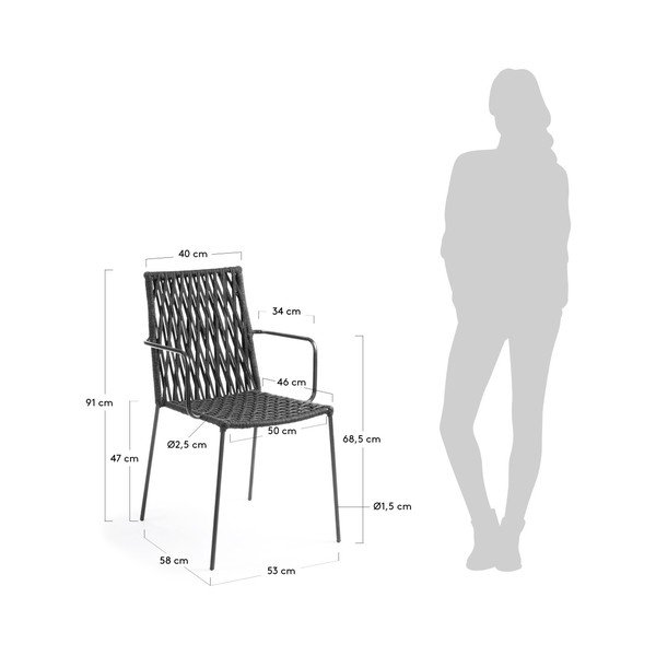 Sada 4 tmavě šedých židlí La Forma Bettie-image-3