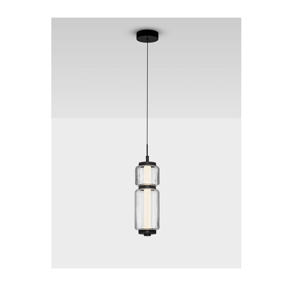 Mattmust klaasist LED-rippvalgusti ø 12 cm Liesa - Nova Luce-image-3