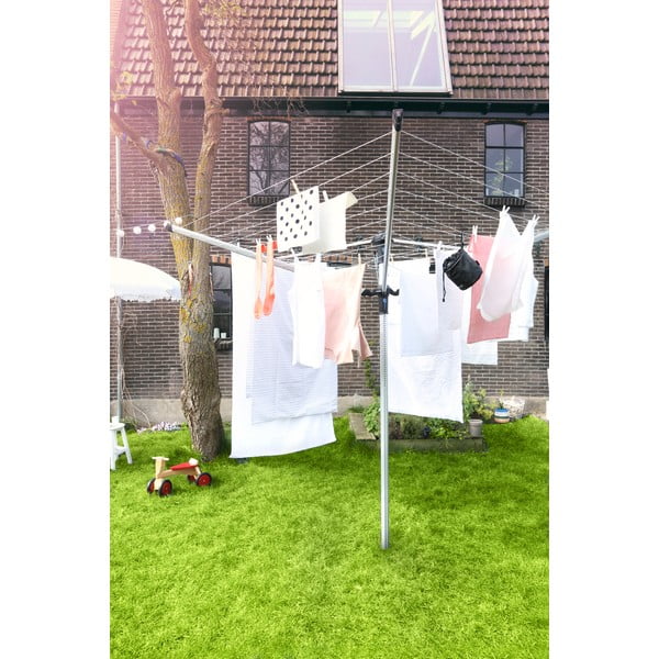 Hõbedane välitingimustes kasutatav pesukuivatusrest 50 m Lift-o-Matic Advance – Brabantia-image-1