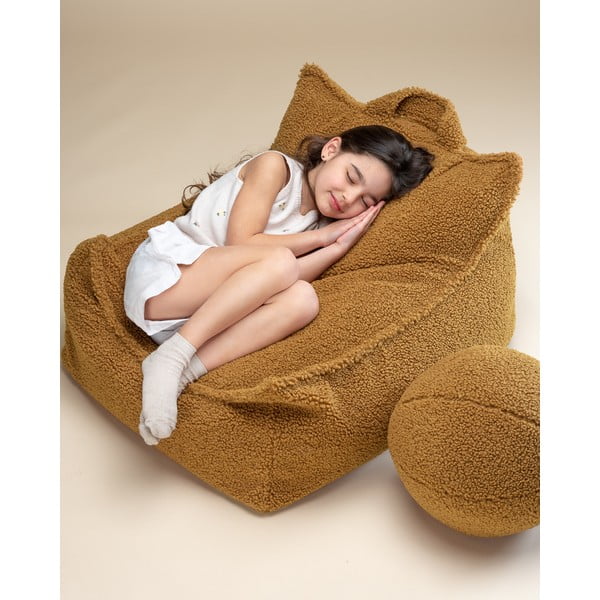 Pruun bukleekangast laste kott-tool Chair - Wigiwama-image-2