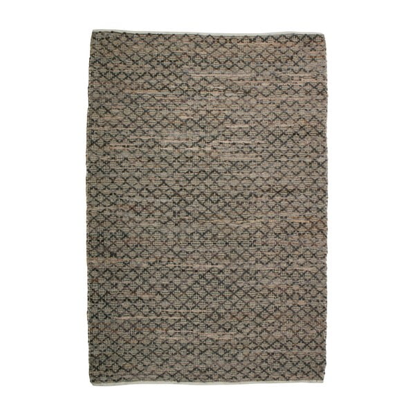 Hnědý koberec z kůže a juty BePureHome Twined, 240 x 170 cm