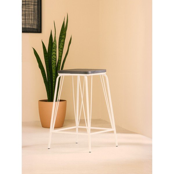 Valge/tume naturaalse jalakapuust tool District - Premier Housewares-image-1