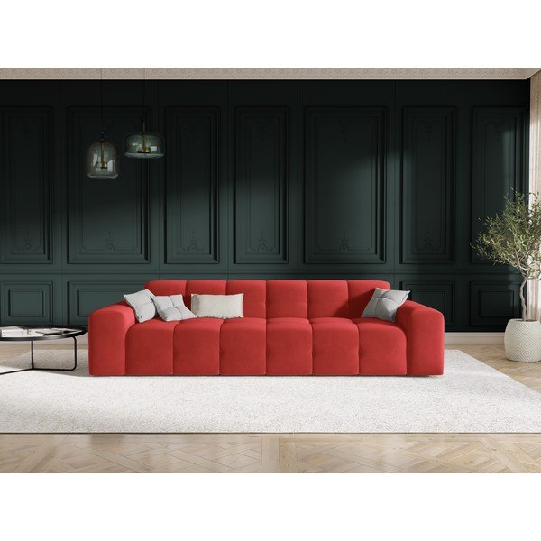 Punane sametne diivan 255 cm Kendal - Micadoni Home-image-1