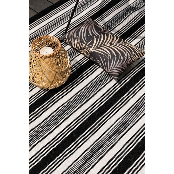 Must-valge kahepoolne õuevaip taaskasutatud plastist , 80 x 180 cm. Zambezi - Green Decore-image-4