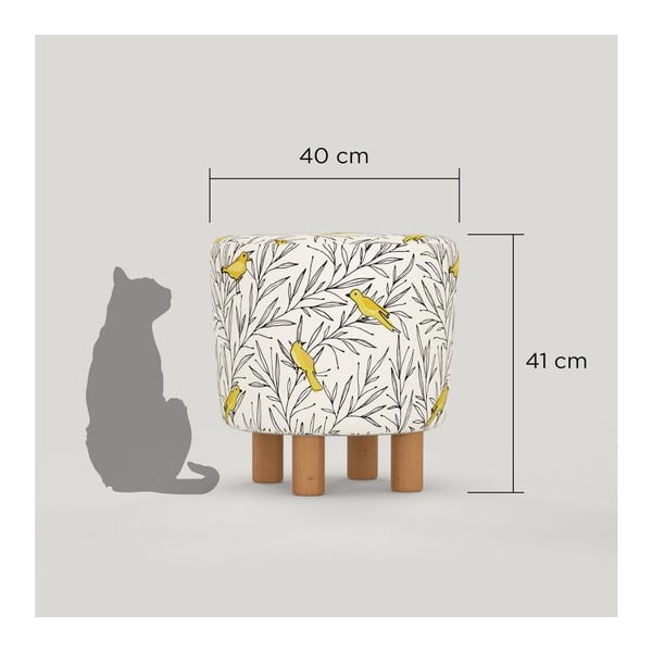 Taburett puidust jalgadega Canaro, ⌀ 41 cm Cono - Homitis-image-1