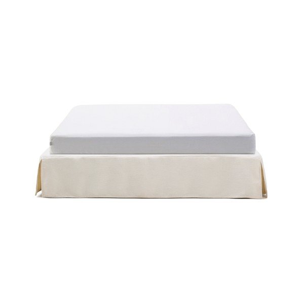 Valge polsterdatud kaheinimesevoodi ilma peatsita 160x200 cm Jaira - Kave Home-image-4