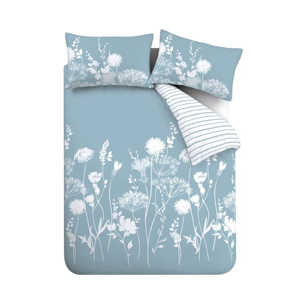 Sinine-valge voodipesu üheinimesevoodile 135x200 cm Meadowsweet - Catherine Lansfield