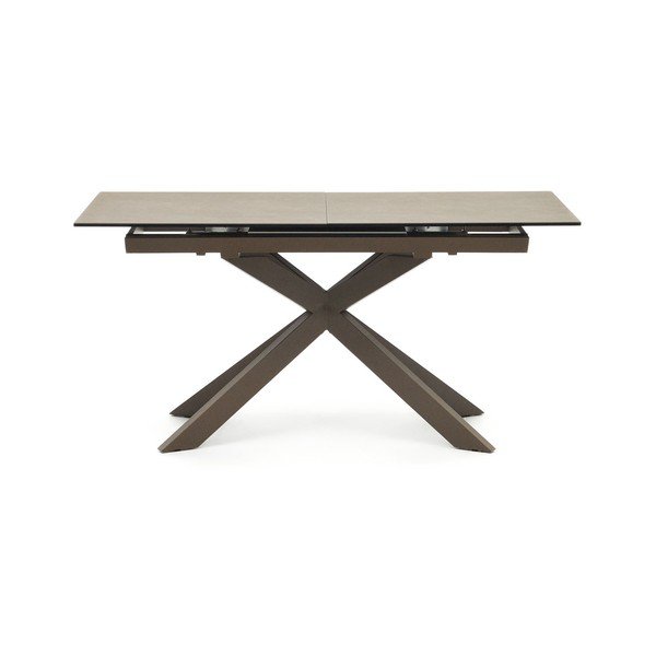 Pruun kokkupandav söögilaud keraamilise lauaplaadiga 90x160 cm Atminda - Kave Home-image-2