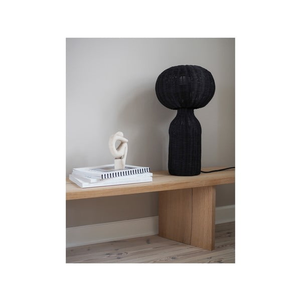 Must rotangist lambivarjuga laualamp (kõrgus 43 cm) Werna - Villa Collection-image-2