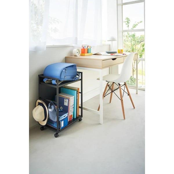 Must metallist mobiilne riiul 42x60 cm Tower - YAMAZAKI-image-2