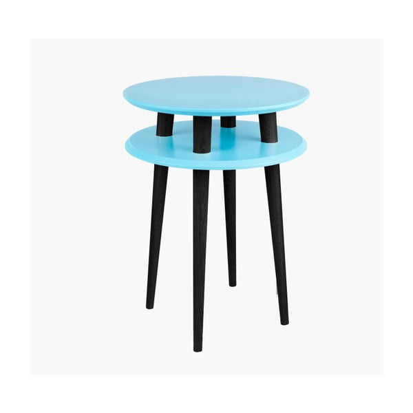 Tyrkysový příruční stolek s černými nohami Ragaba UFO, Ø 45 cm