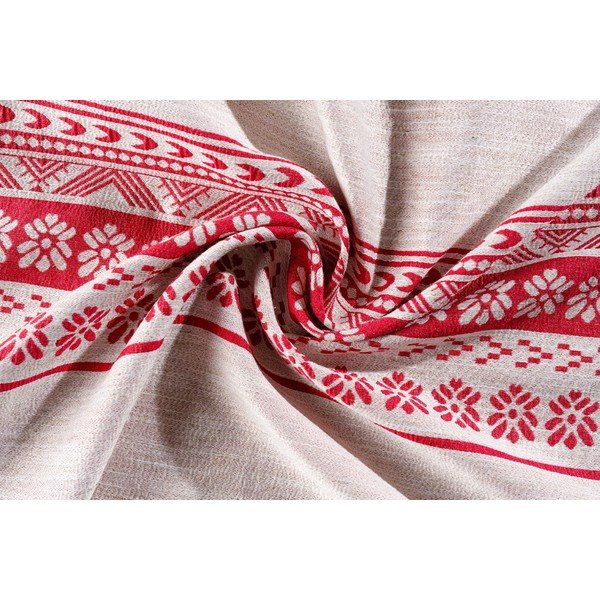 Punane-beež kardin 140x255 cm Doina - Mendola Fabrics-image-1