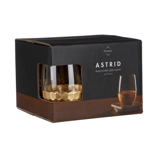 Sada 4 skleniček s detaily ve zlaté barvě Premier Housewares Astrid, 240 ml-image-4