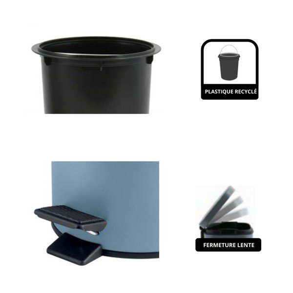 Helesinine terasest prügikast 3 l Adelar - Spirella-image-3