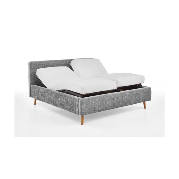 Helehall polsterdatud kaheinimesevoodi koos voodipõhjaga 180x200 cm Primavera - Meise Möbel-image-4