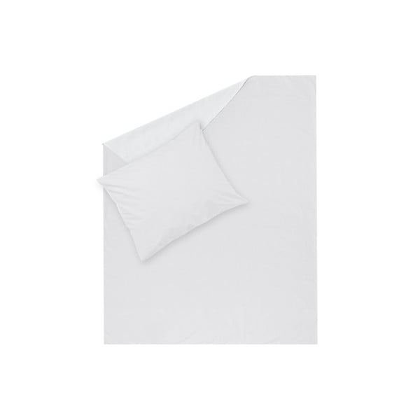 Bílé povlečení Hawke&Thorn Parker Simple, 150 x 200 cm + polštář 50 x 60 cm