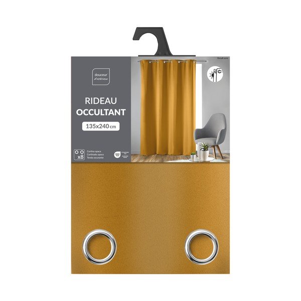 Ookerkollane pimendav kardin 135x240 cm Occult - douceur d'intérieur-image-4