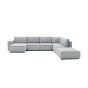 Helehall velvetist U-kujuline diivan, parem nurk  Nihad modular - Bobochic Paris