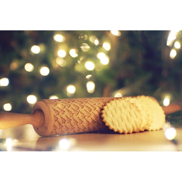 Puidust jõulukujuline tainarull Trees - Valek-image-4