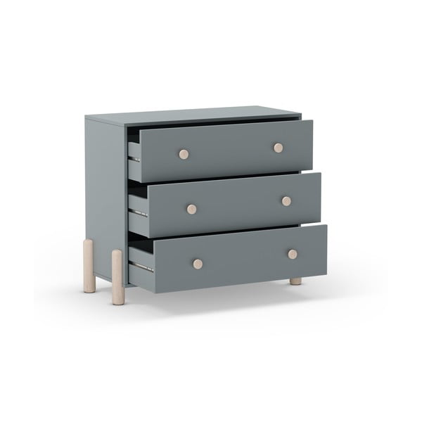 Hallikasroheline männipuidust laste kummut 90x80x40 cm Enola – Marckeric-image-3