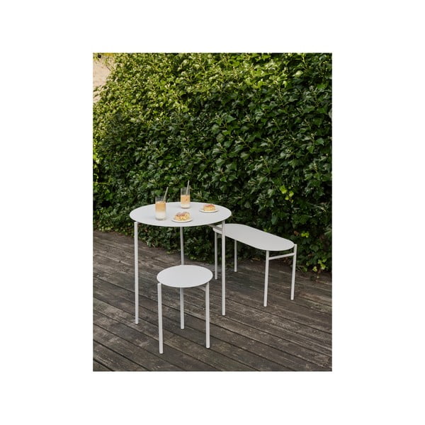 Valge metallist ümmargune söögilaud ø 70 cm Disc - Zone-image-1