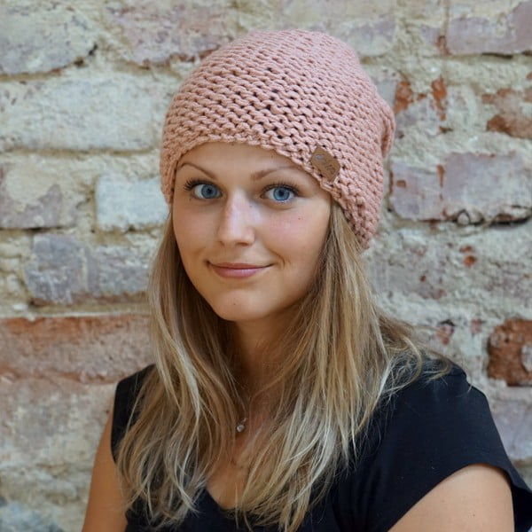 Roosa käsitsi kootud müts Peach - DOKE-image-1