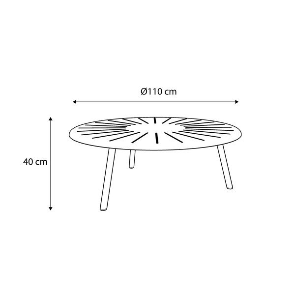 Alumiiniumist ümmargune aia küljelaud ø 110 cm Fleole – Ezeis-image-3